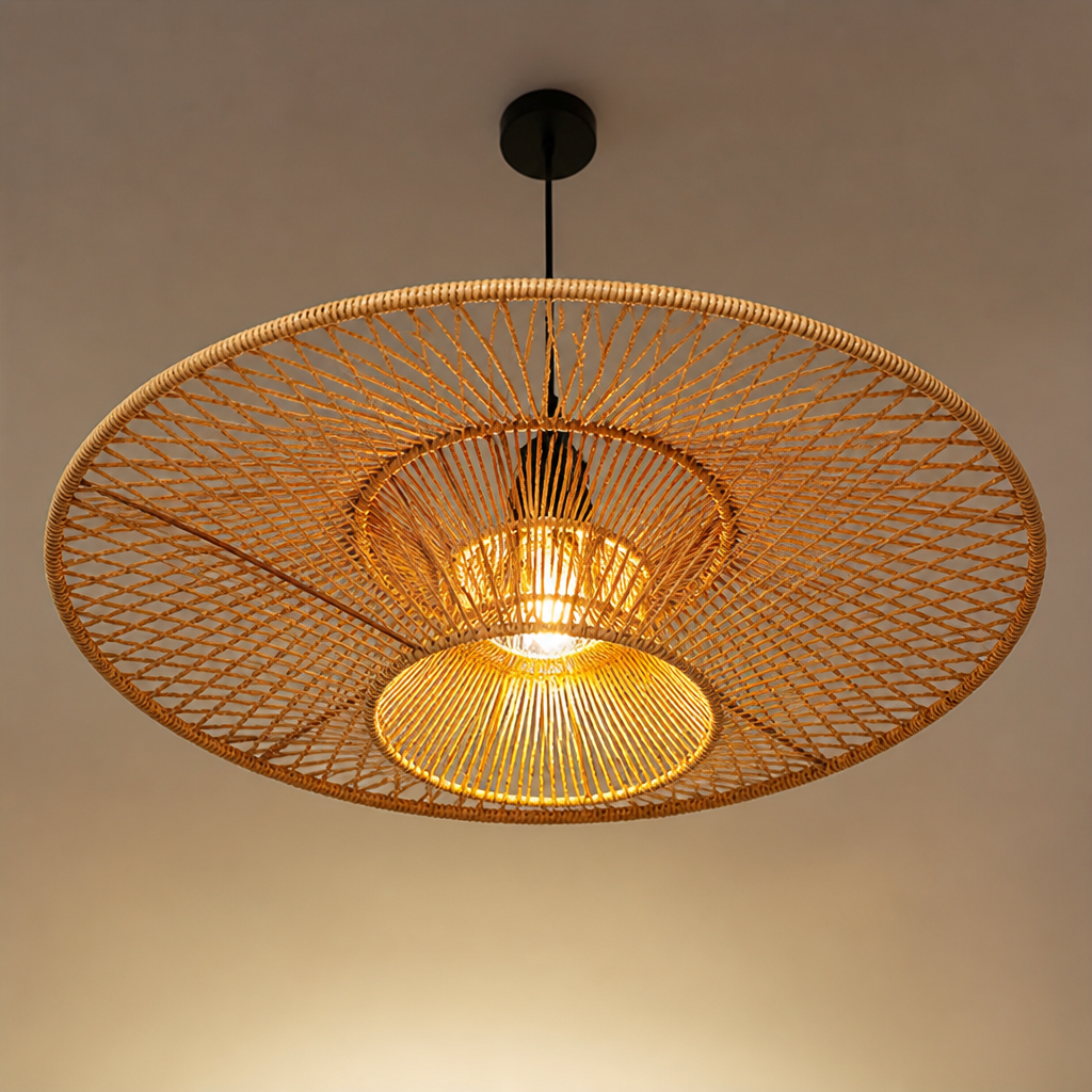 Paper Rope Flying Saucer Pendant Light