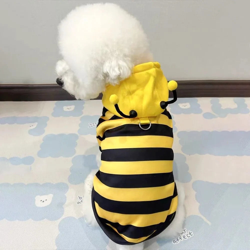 Pet Hoodie Bee Design Soft Fleece Pull-Over