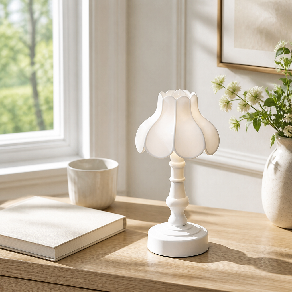 Plastic Flower-Shaped Table Lamp