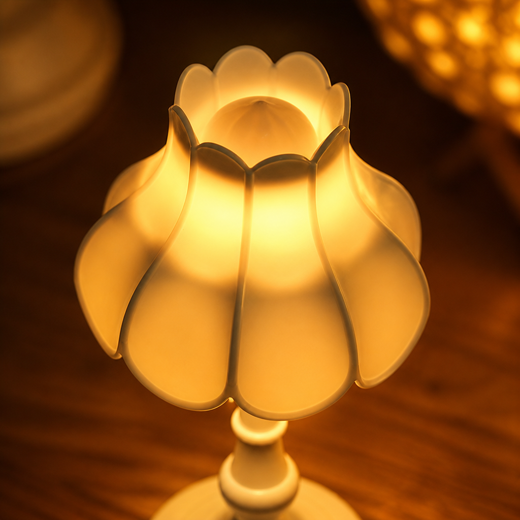 Plastic Flower-Shaped Table Lamp