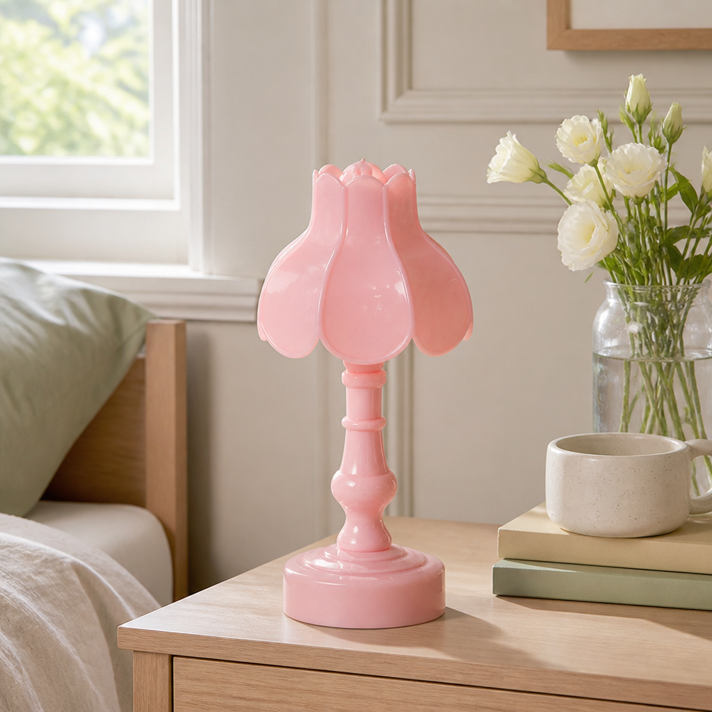 Plastic Flower-Shaped Table Lamp