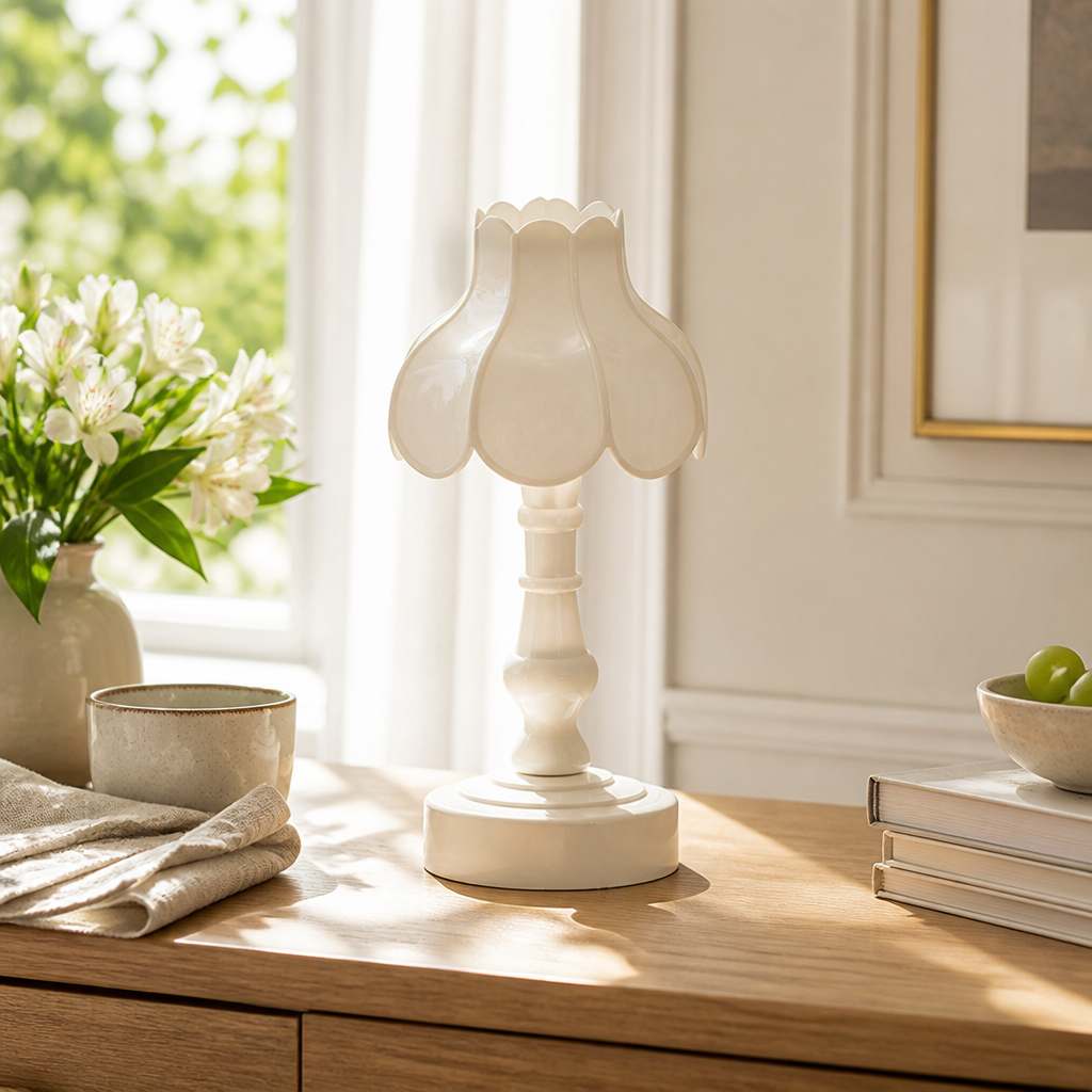 Plastic Flower-Shaped Table Lamp