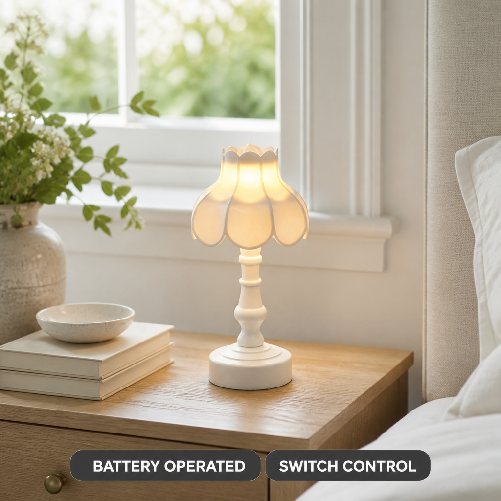 Plastic Flower-Shaped Table Lamp