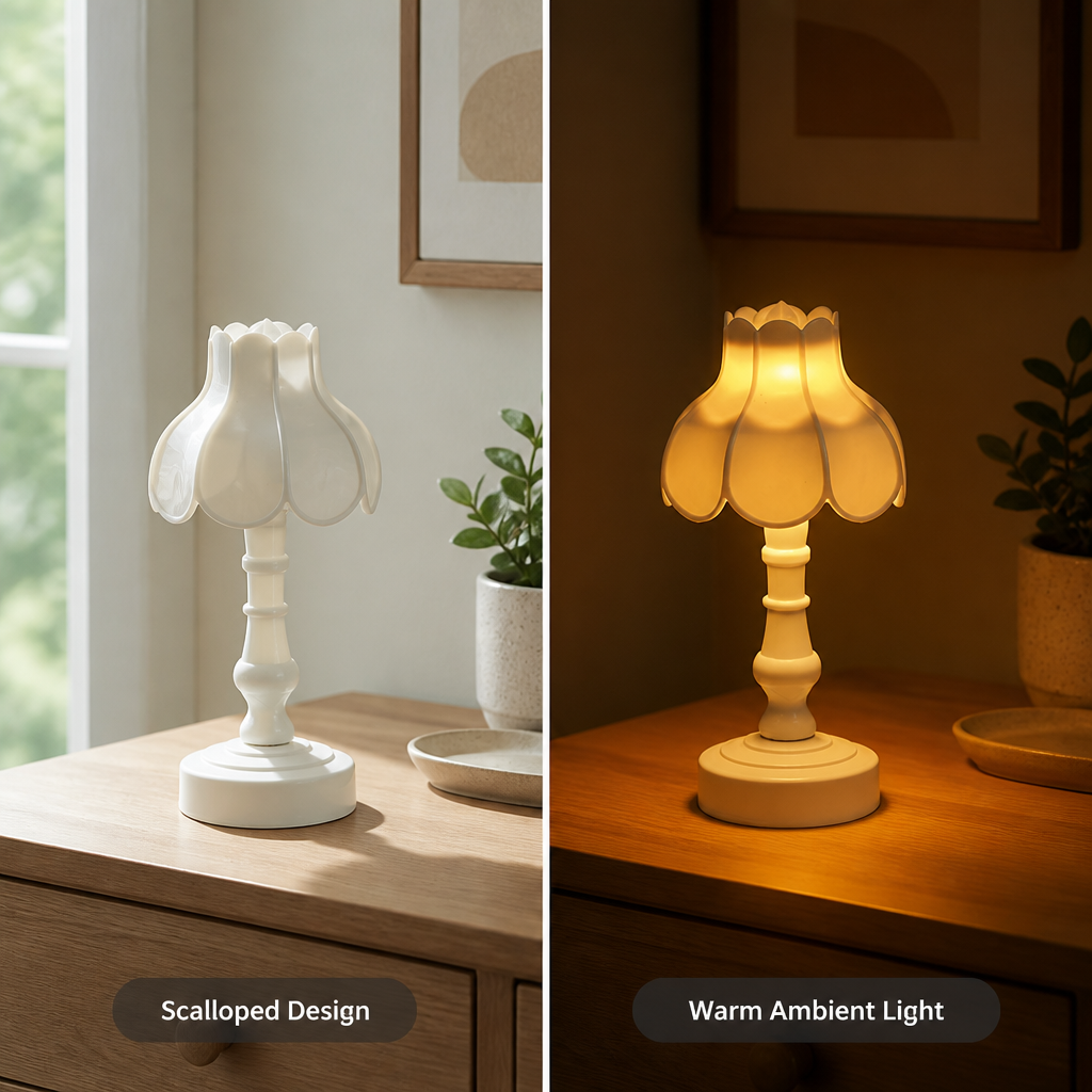 Plastic Flower-Shaped Table Lamp