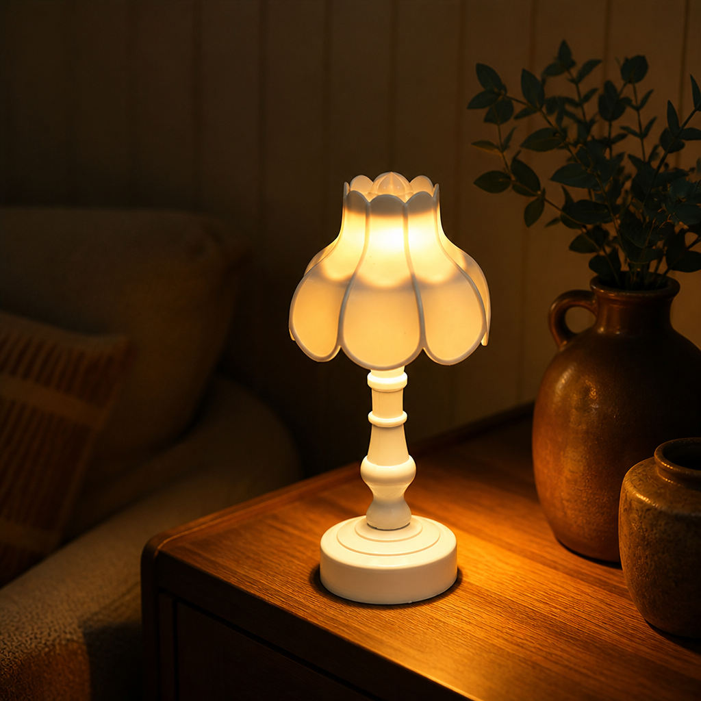 Plastic Flower-Shaped Table Lamp