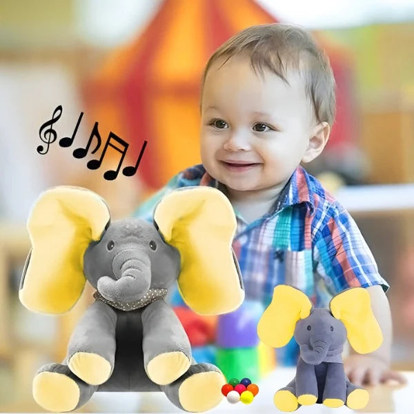 Plush Elephant Musical Flapping Ears Soft Fabric