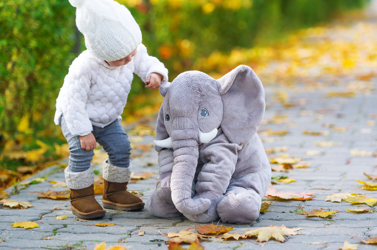 Plush Elephant Pillow Soft Plush & Shape-Retaining PP Filling