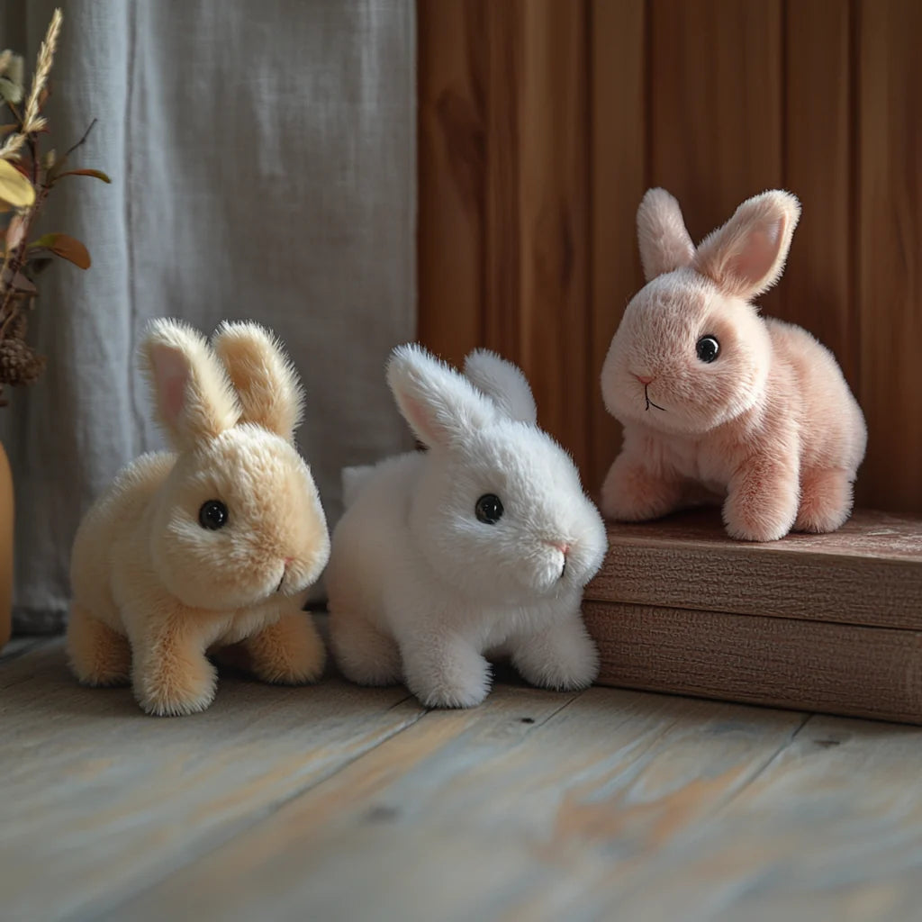 Plush Rabbit Toy Soft Faux Fur & Realistic Motion