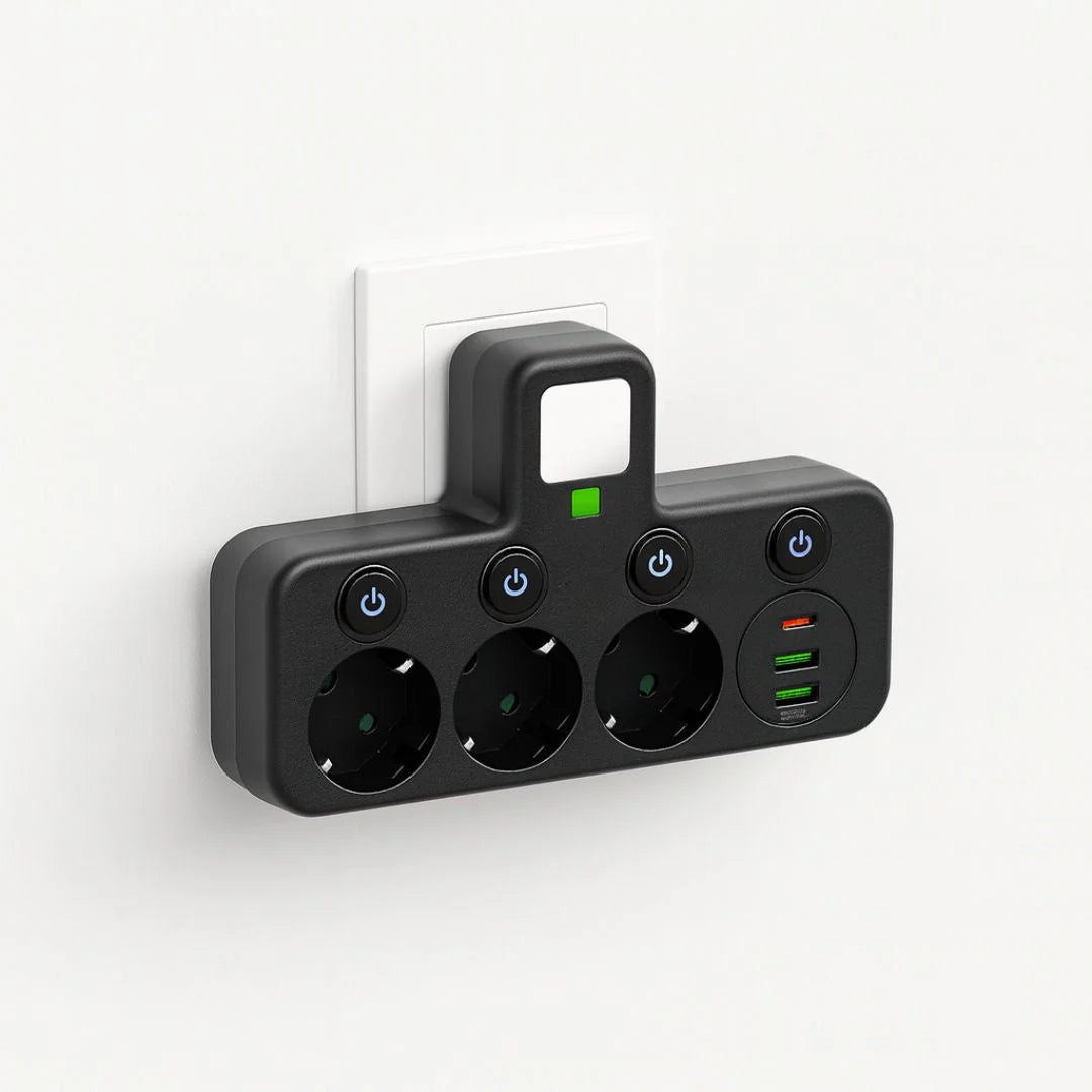 Power Strip 3 Outlets USB & Type-C Surge Protection