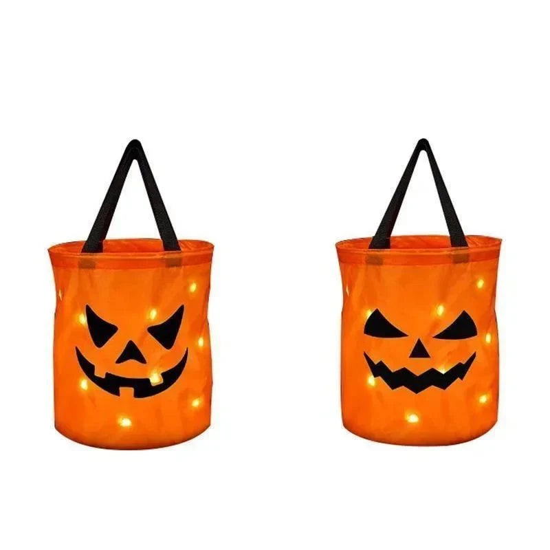 Pumpkin Bucket LED Light Foldable & Reusable
