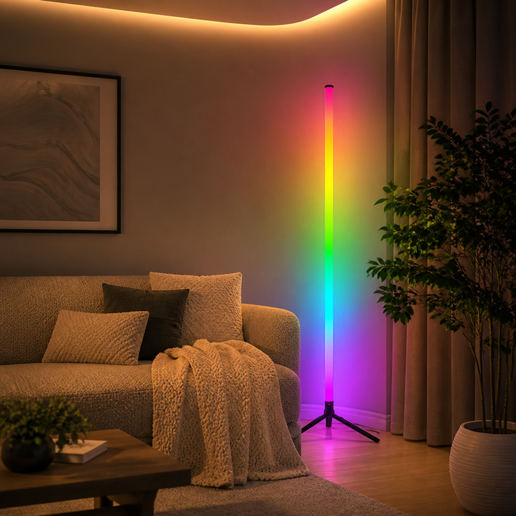 RGB LED Corner Floor Lamp