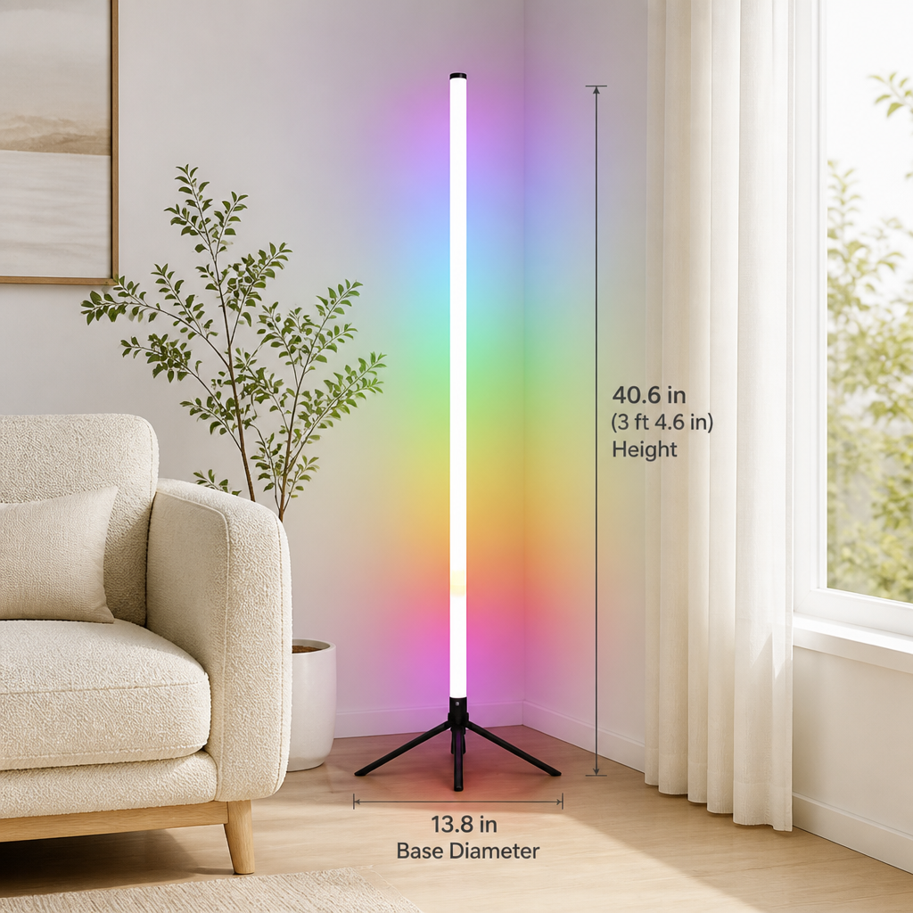 RGB LED Corner Floor Lamp