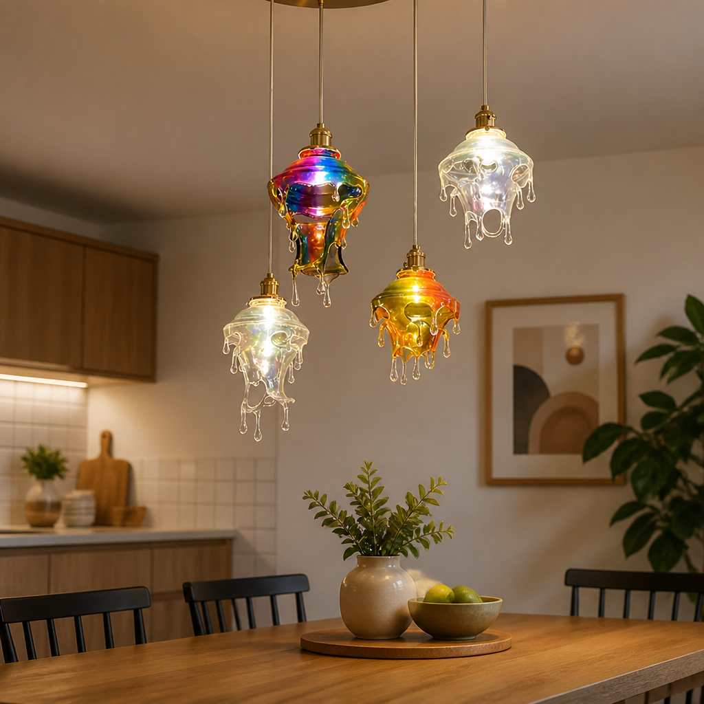 Resin LED Melting Candle Droplet Pendant Light