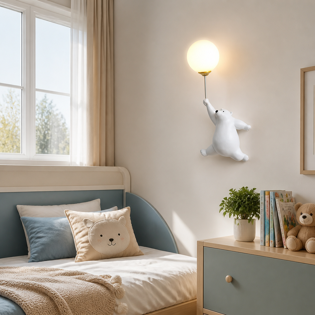 Resin Polar Bear Wall Sconce