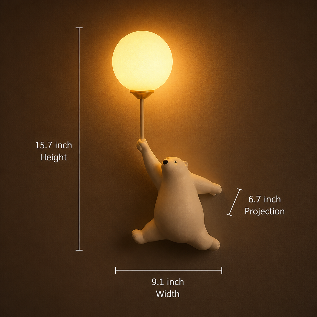 Resin Polar Bear Wall Sconce