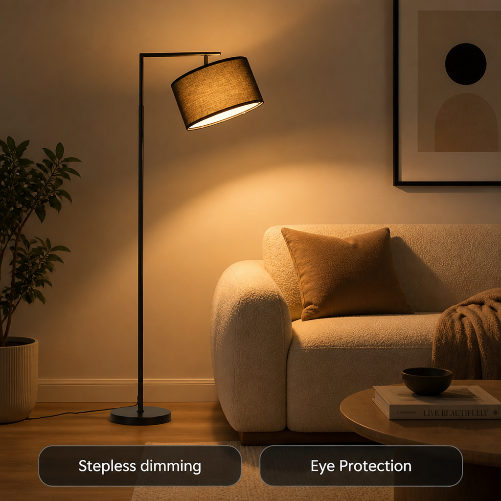 Retro Fabric Arc Floor Lamp
