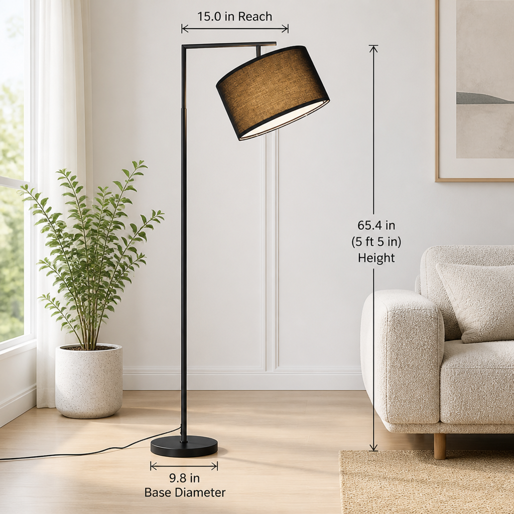 Retro Fabric Arc Floor Lamp
