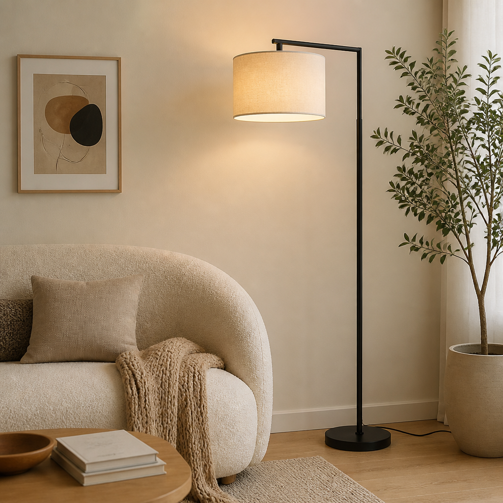 Retro Fabric Arc Floor Lamp