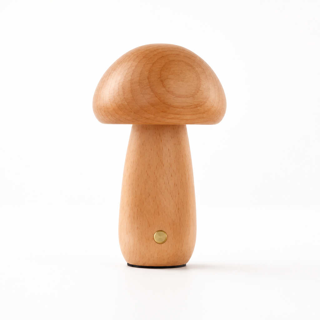 Retro Wood LED Mushroom Night Light