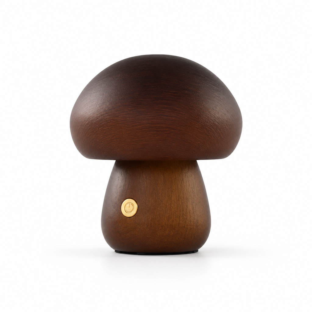 Retro Wood LED Mushroom Night Light