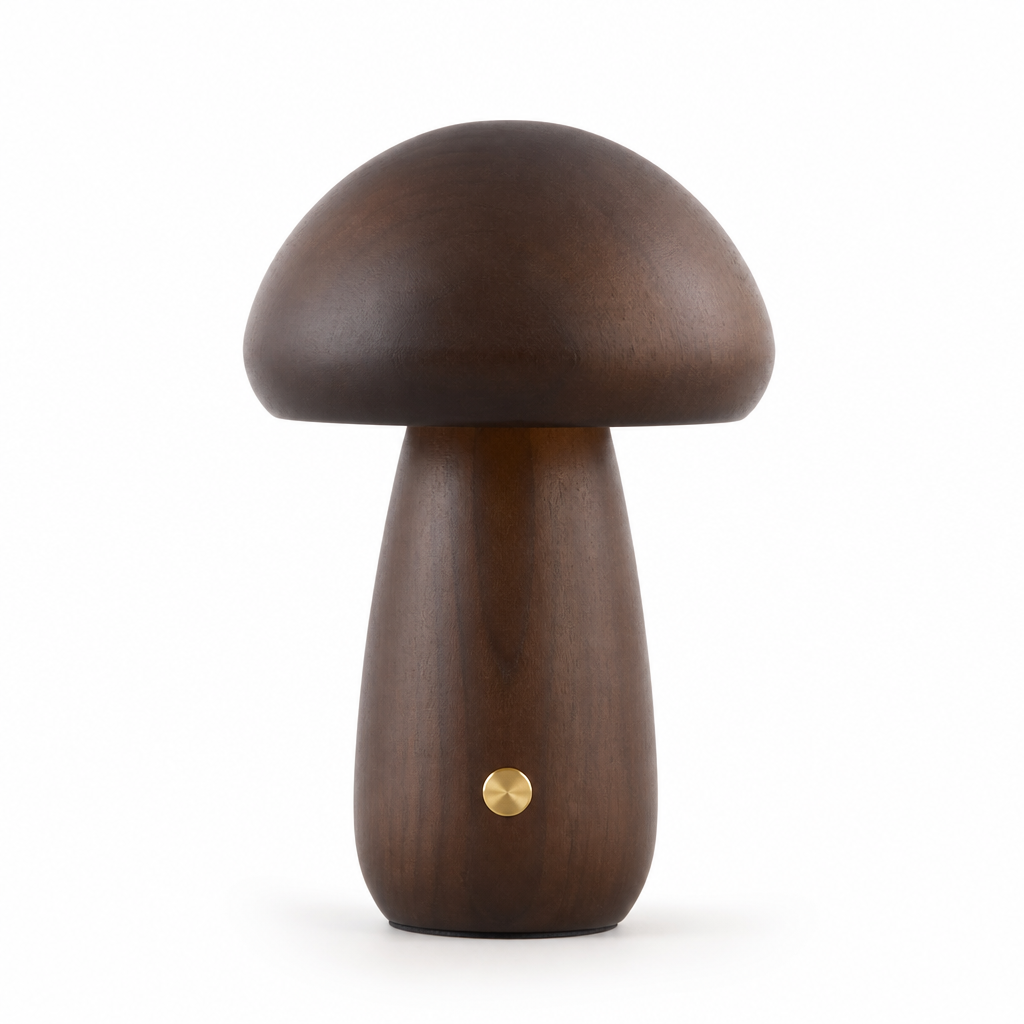 Retro Wood LED Mushroom Night Light