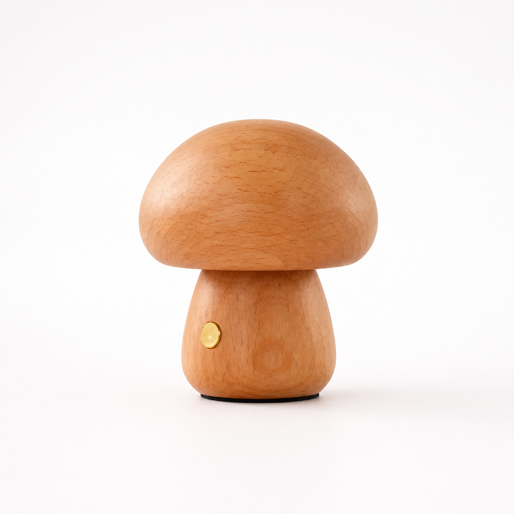 Retro Wood LED Mushroom Night Light