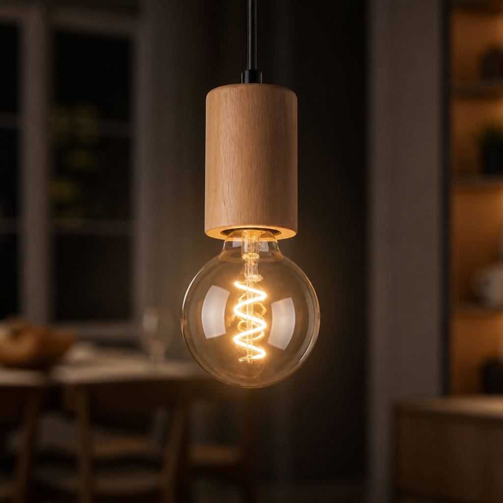 Rustic 3-Light Wood Pendant Light