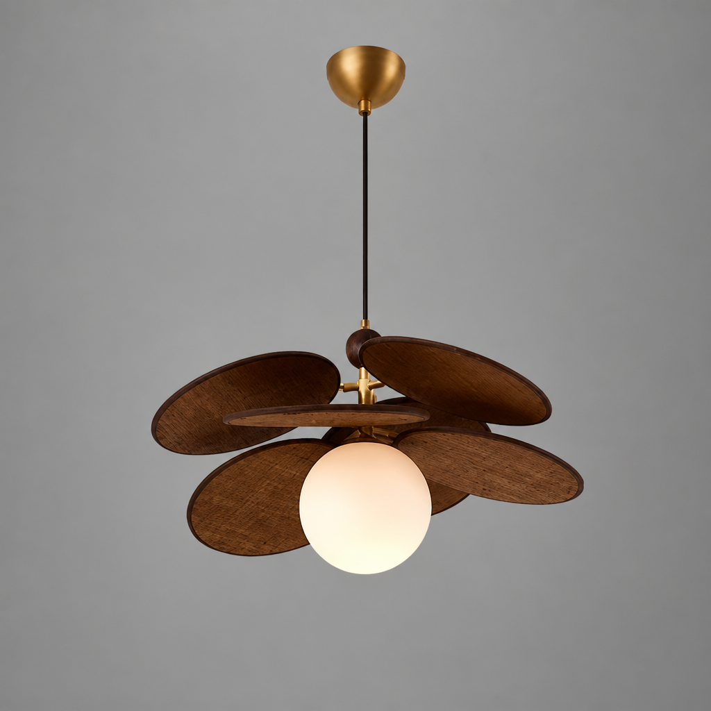 Rustic Metal & Glass 3-Head Chandelier