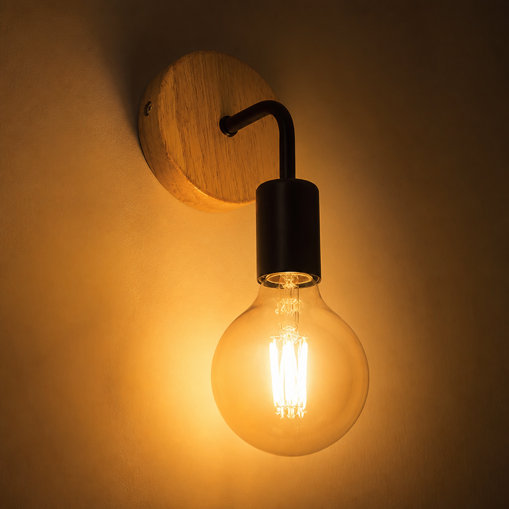 Rustic Metal Semi-Flush Wall Sconce