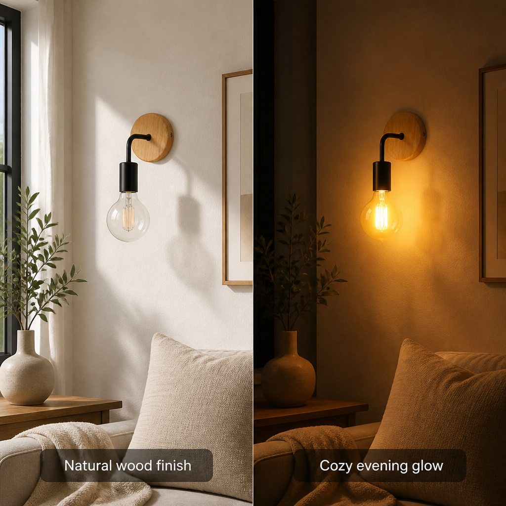 Rustic Metal Semi-Flush Wall Sconce