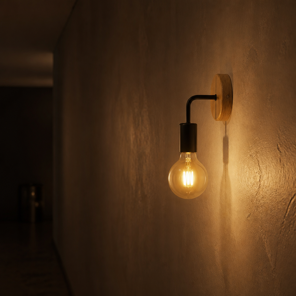 Rustic Metal Semi-Flush Wall Sconce