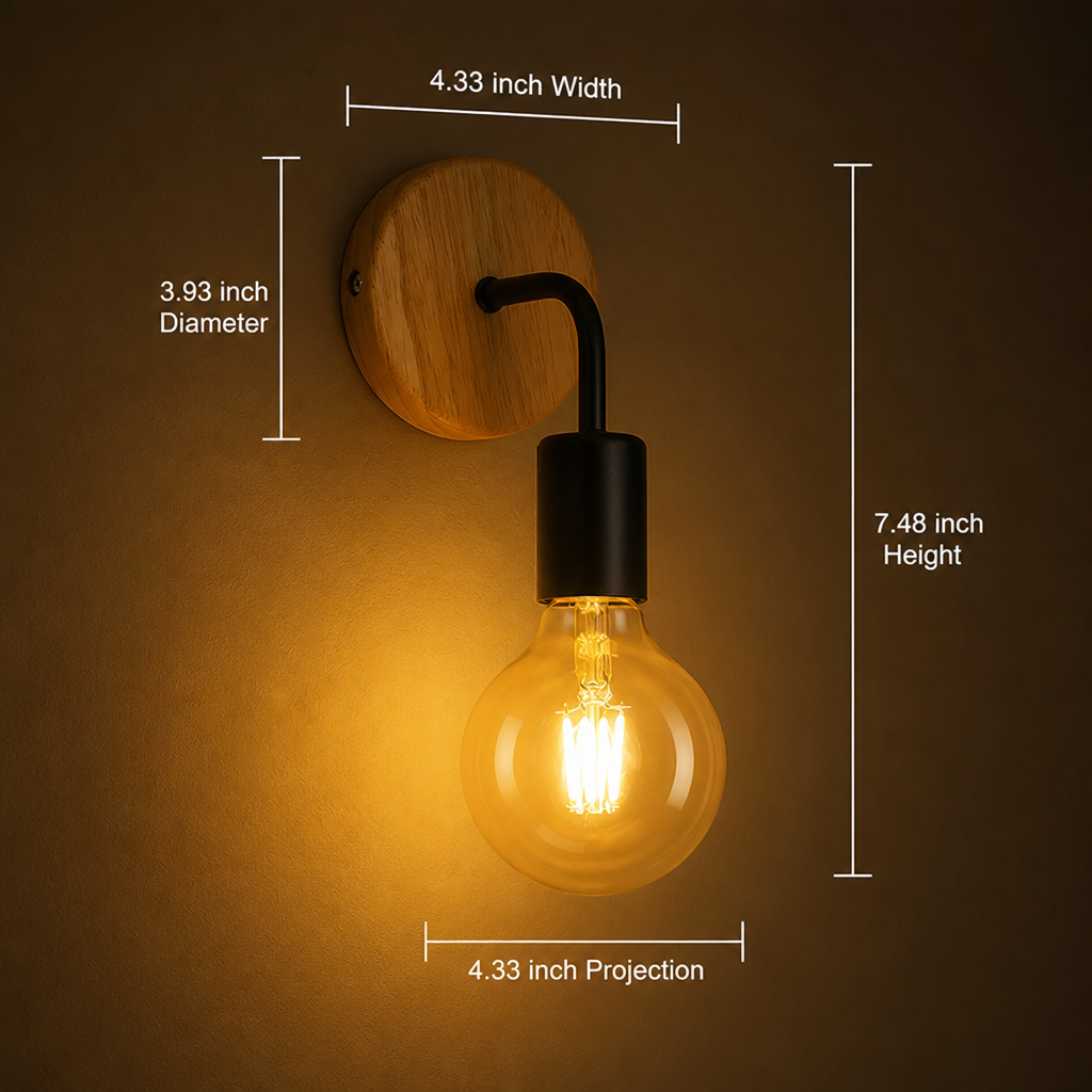 Rustic Metal Semi-Flush Wall Sconce