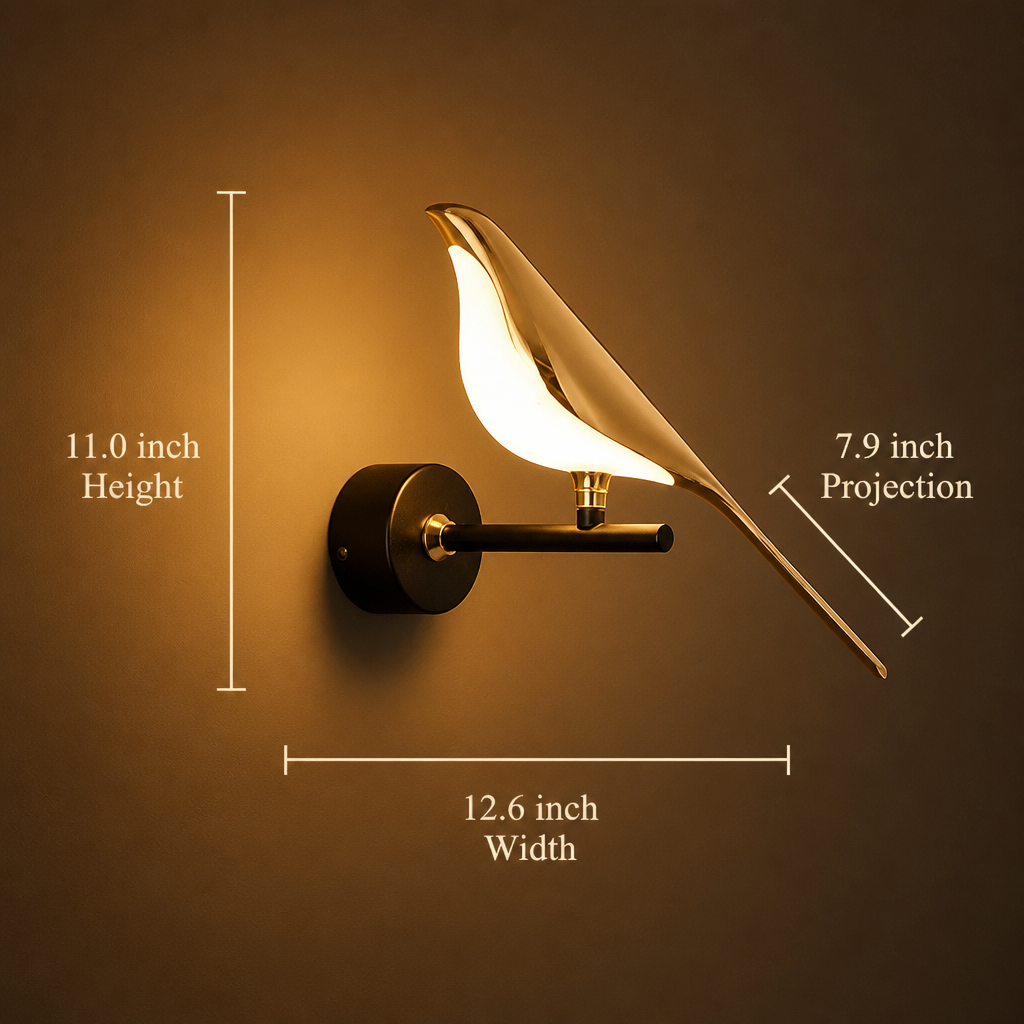 Scandinavian Acrylic LED Bird Wall Sconce