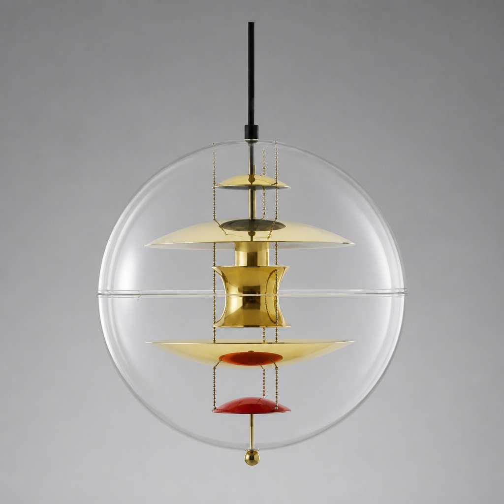 Scandinavian Acrylic & Metal Circular Pendant Light