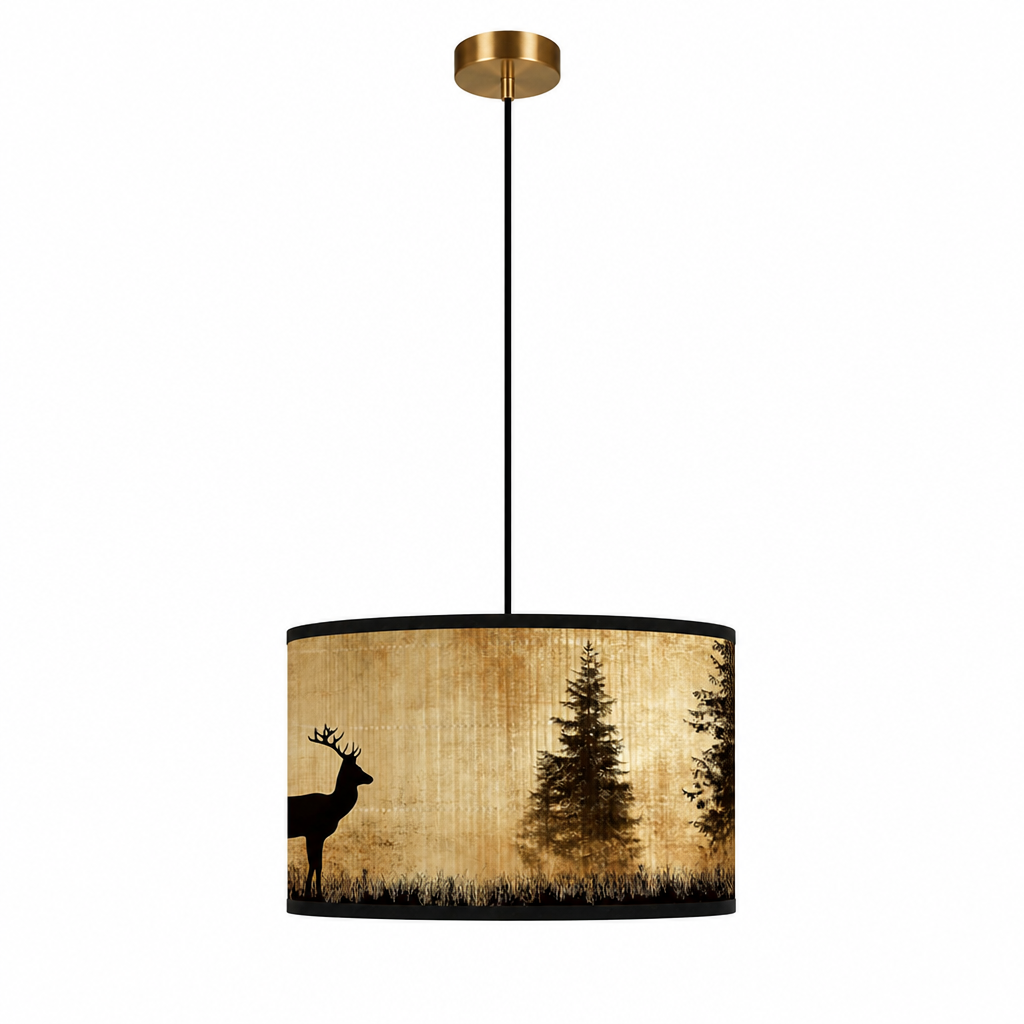 Scandinavian Bamboo Elk Silhouette Table Lamp