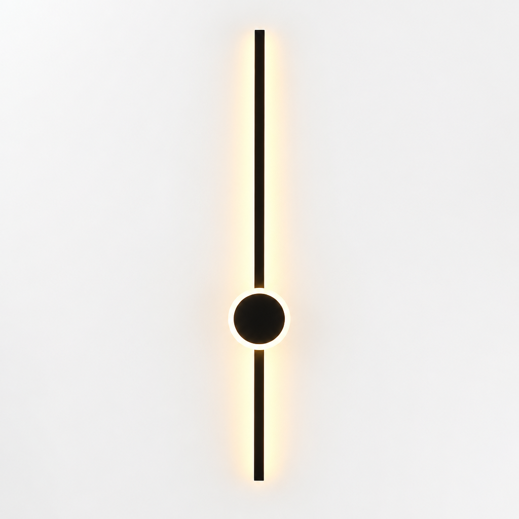 Scandinavian Black & Gold LED Backlight Wall Sconce