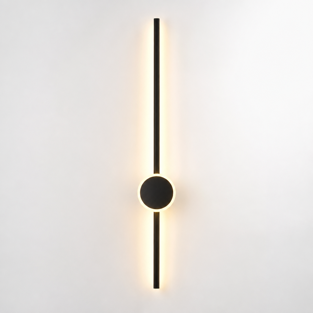 Scandinavian Black & Gold LED Backlight Wall Sconce