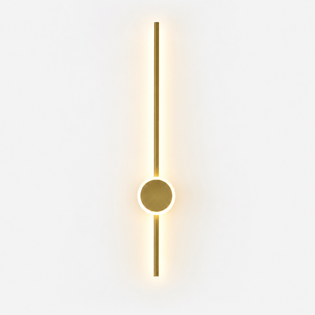 Scandinavian Black & Gold LED Backlight Wall Sconce