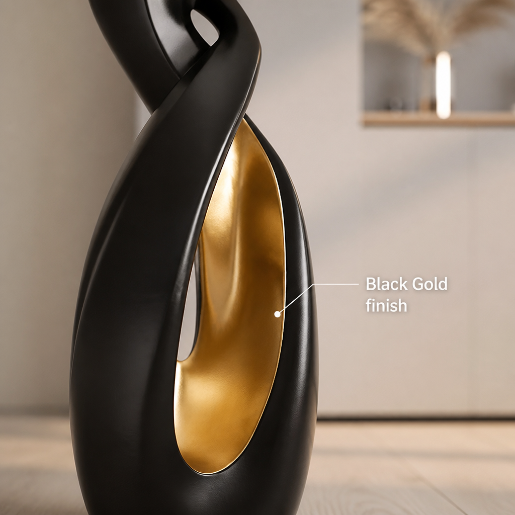 Scandinavian Black-Gold LED Sculptural Floor Lamp