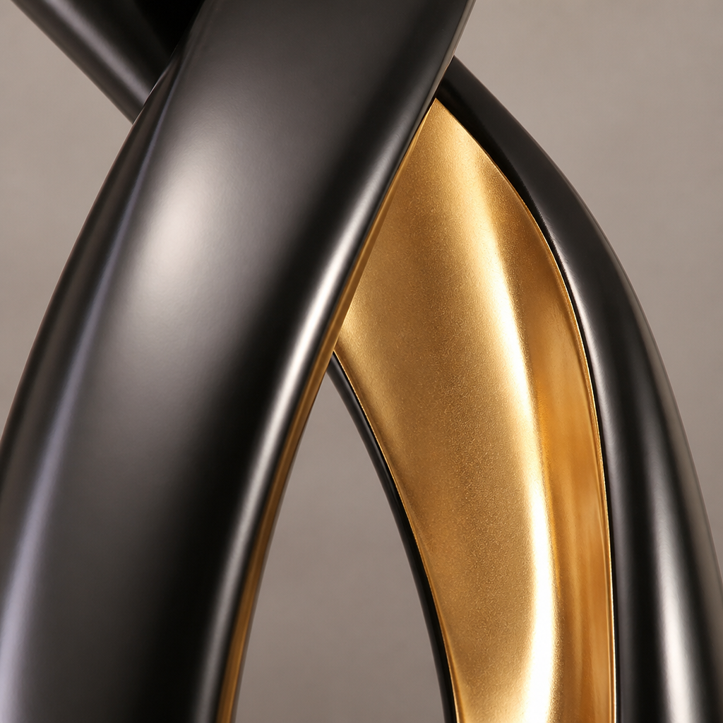 Scandinavian Black-Gold LED Sculptural Floor Lamp