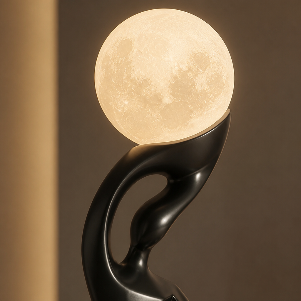 Scandinavian Black-Gold LED Sculptural Floor Lamp