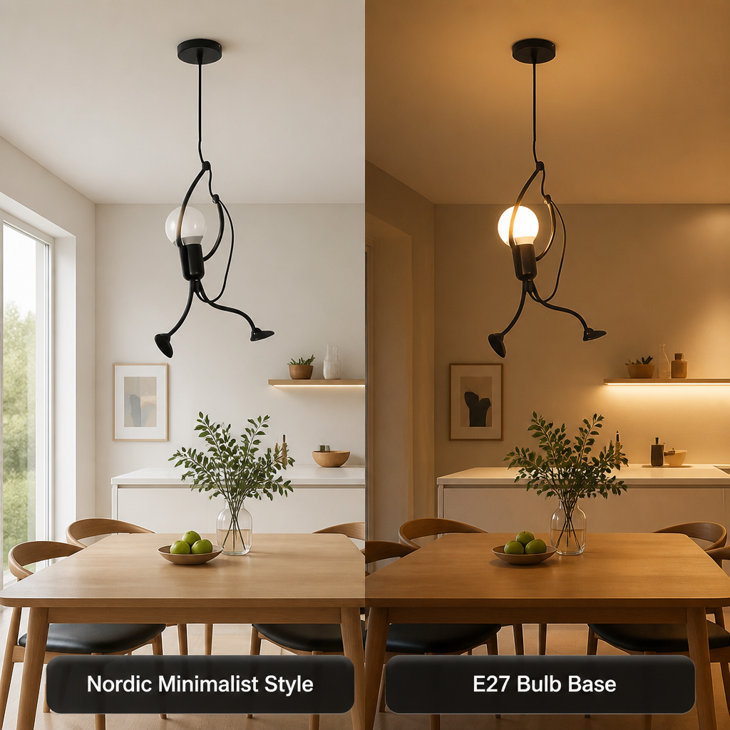 Scandinavian Black Metal Pendant Light