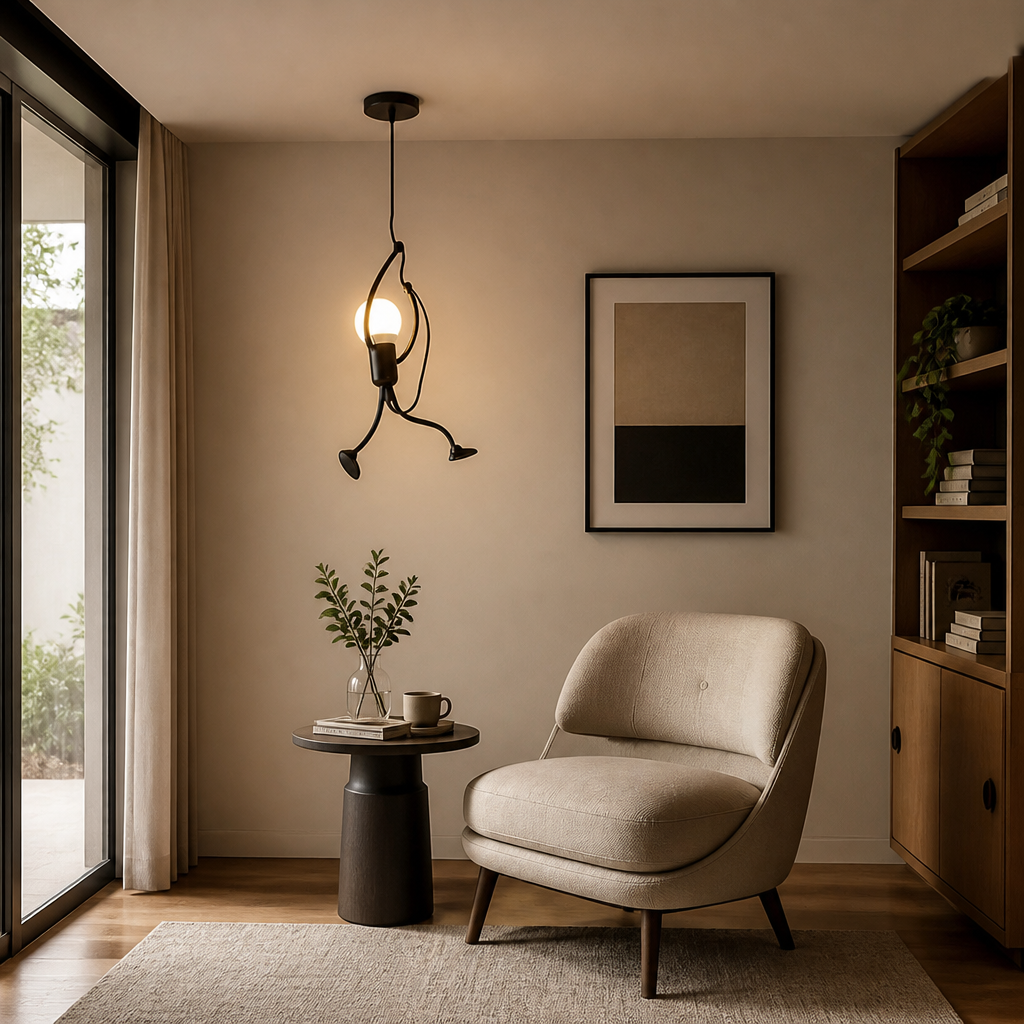 Scandinavian Black Metal Pendant Light