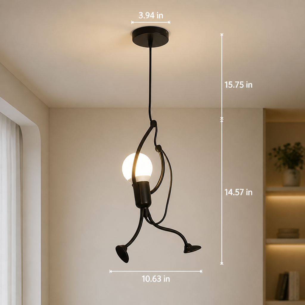 Scandinavian Black Metal Pendant Light