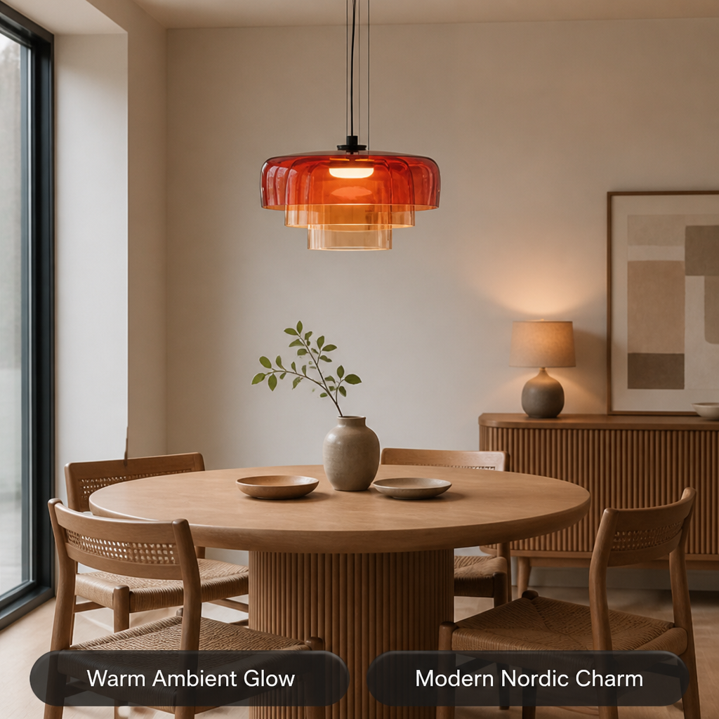 Scandinavian Colored Glass LED Pendant Light