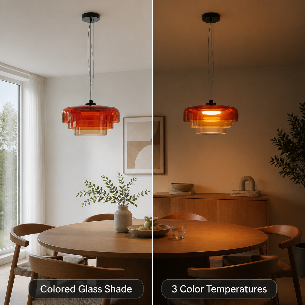 Scandinavian Colored Glass LED Pendant Light