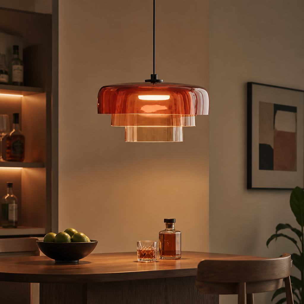 Scandinavian Colored Glass LED Pendant Light