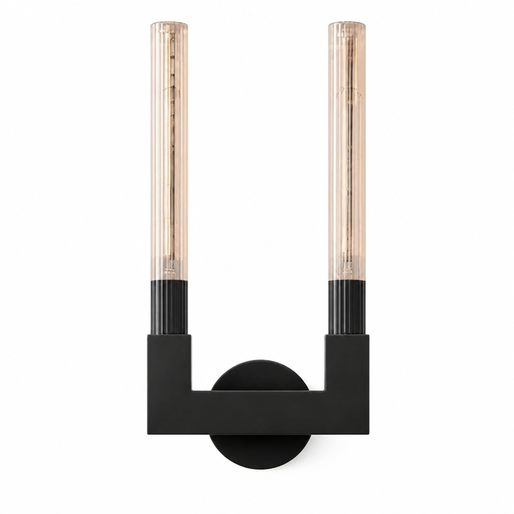 Scandinavian Copper & Glass Wall Sconce