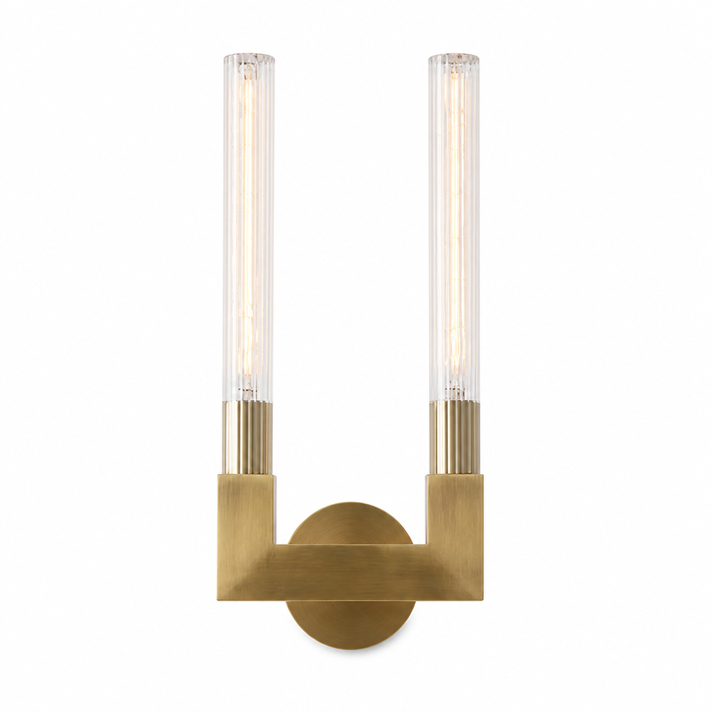 Scandinavian Copper & Glass Wall Sconce
