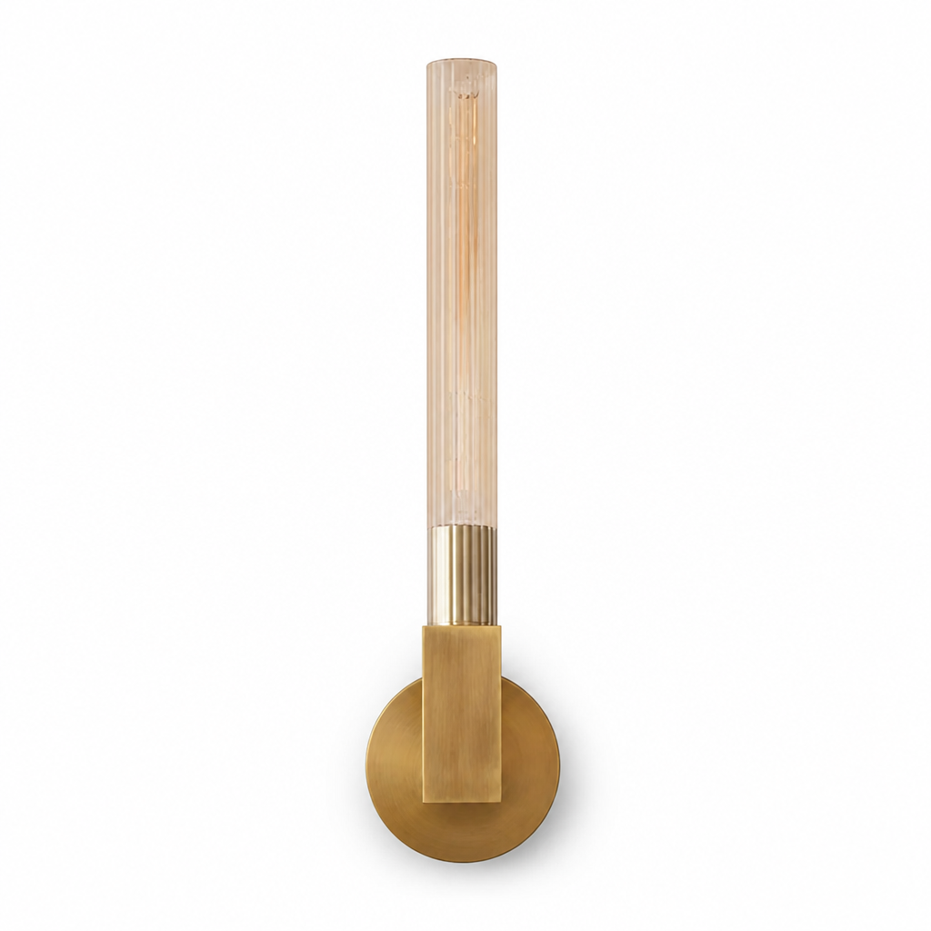 Scandinavian Copper & Glass Wall Sconce